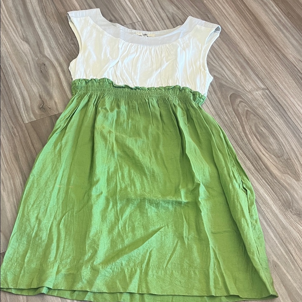 Green and White Kids Dress